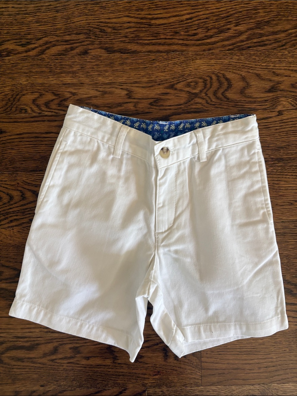 Kids White Cotton Blend Shorts